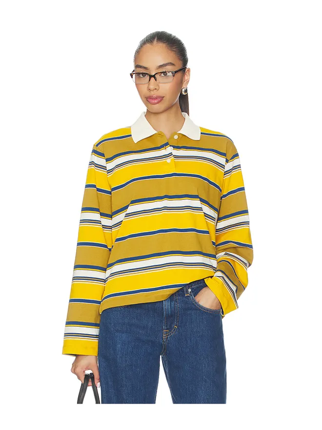 GRLFRND GRLFRND LONG SLEEVE POLO ポロシャツ - Mustard,Tan.の商品画像