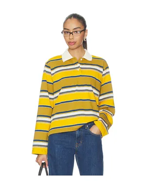 GRLFRND LONG SLEEVE POLO ポロシャツ - Mustard,Tan. - サムネイル1