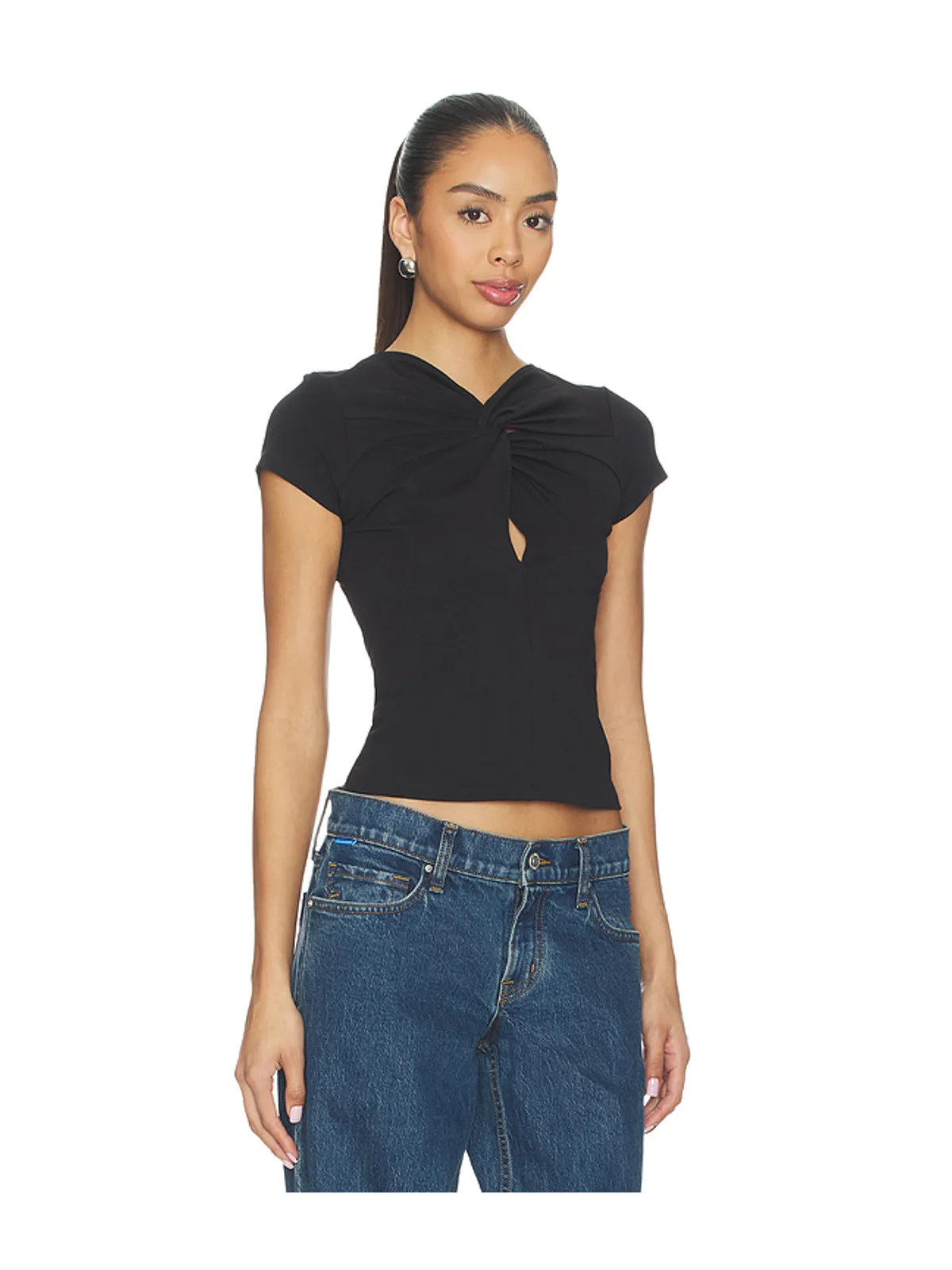 GRLFRND KEYHOLE TWIST SHORT SLEEVE TEE Tシャツ - 画像2