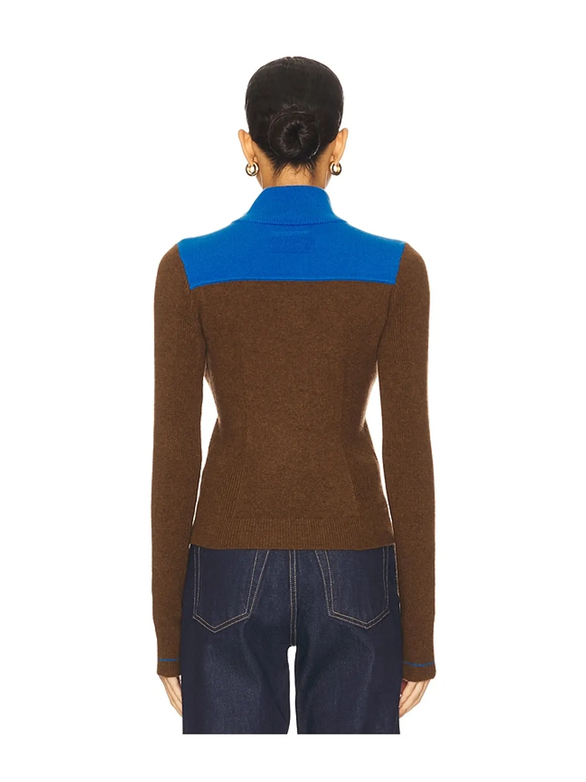 Guest In Residence アルパインハーフジップセーター - Brown,Blue. - 画像3