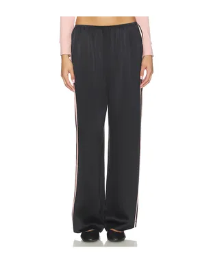 DONNI. シルクストライプシンプルパンツ - Black,Pink. - サムネイル2