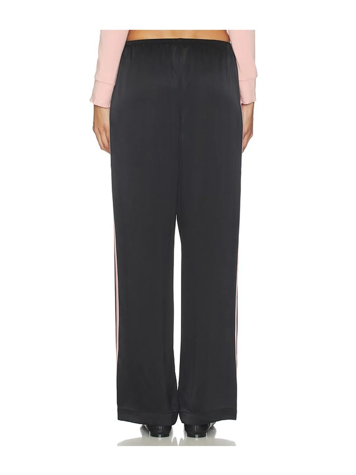 DONNI. シルクストライプシンプルパンツ - Black,Pink. - 画像4