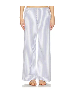 DONNI. The Oxford Stripe Drawstring Pant - Blue,Yellow. - サムネイル1