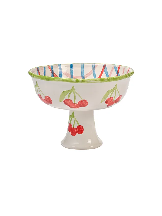 Damson Madder Damson Madder HAND PAINTED FRILLY PEDESTAL BOWL ボールの商品画像