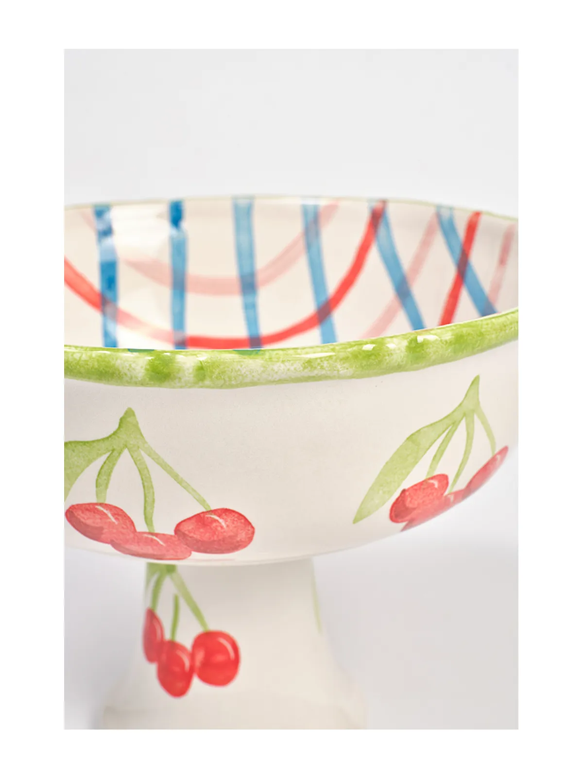 Damson Madder HAND PAINTED FRILLY PEDESTAL BOWL ボール - 画像2