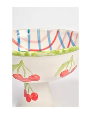 Damson Madder HAND PAINTED FRILLY PEDESTAL BOWL ボール - サムネイル2