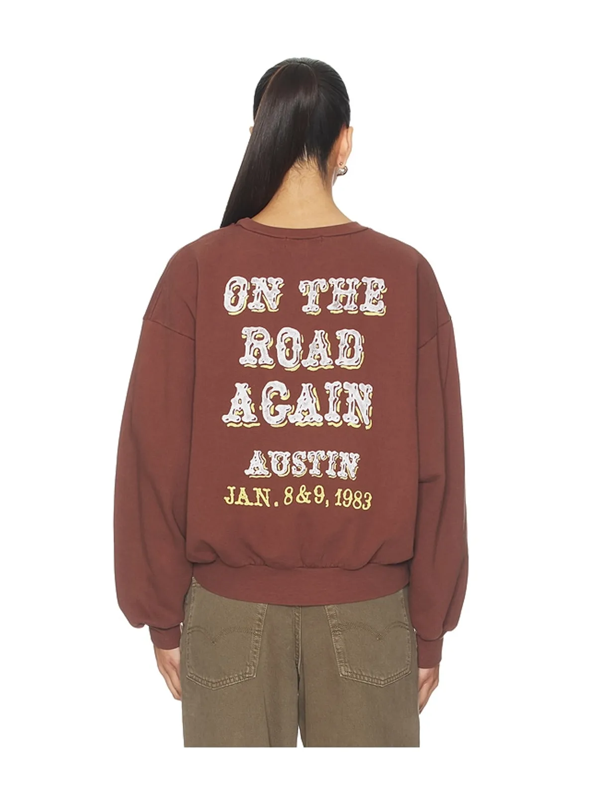 DAYDREAMER WILLIE NELSON IN AUSTIN オーバーサイズクルースウェットシャツ - 画像4