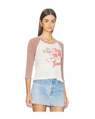 DAYDREAMER IT'S BIGGER IN TEXAS BURNOUT ラグランTシャツ - Cream,Mauve. - サムネイル2
