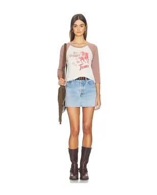 DAYDREAMER IT'S BIGGER IN TEXAS BURNOUT ラグランTシャツ - Cream,Mauve. - サムネイル4