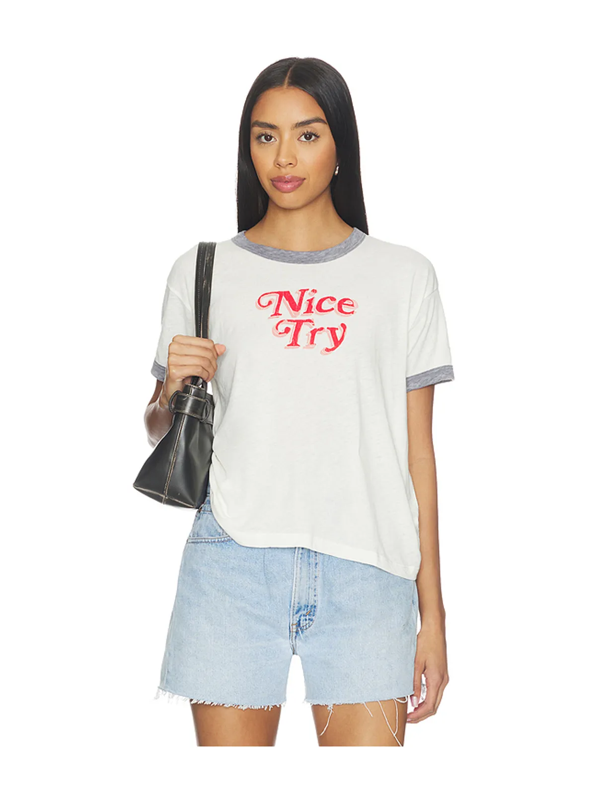 DAYDREAMER NICE TRY BURNOUT リンガーTシャツ - 画像1