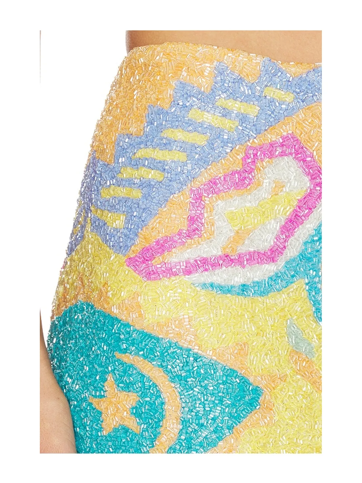 Oceanus Azure Coord Mini Skirt - Yellow,Pink. - 画像6