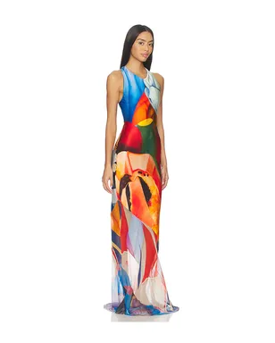 Donde Esteban SALPICON ドレス - Orange,Blue. - サムネイル2