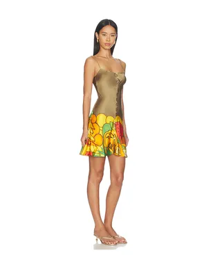 Donde Esteban FRUTAS ミニドレス - Metallic Gold,Orange. - サムネイル2