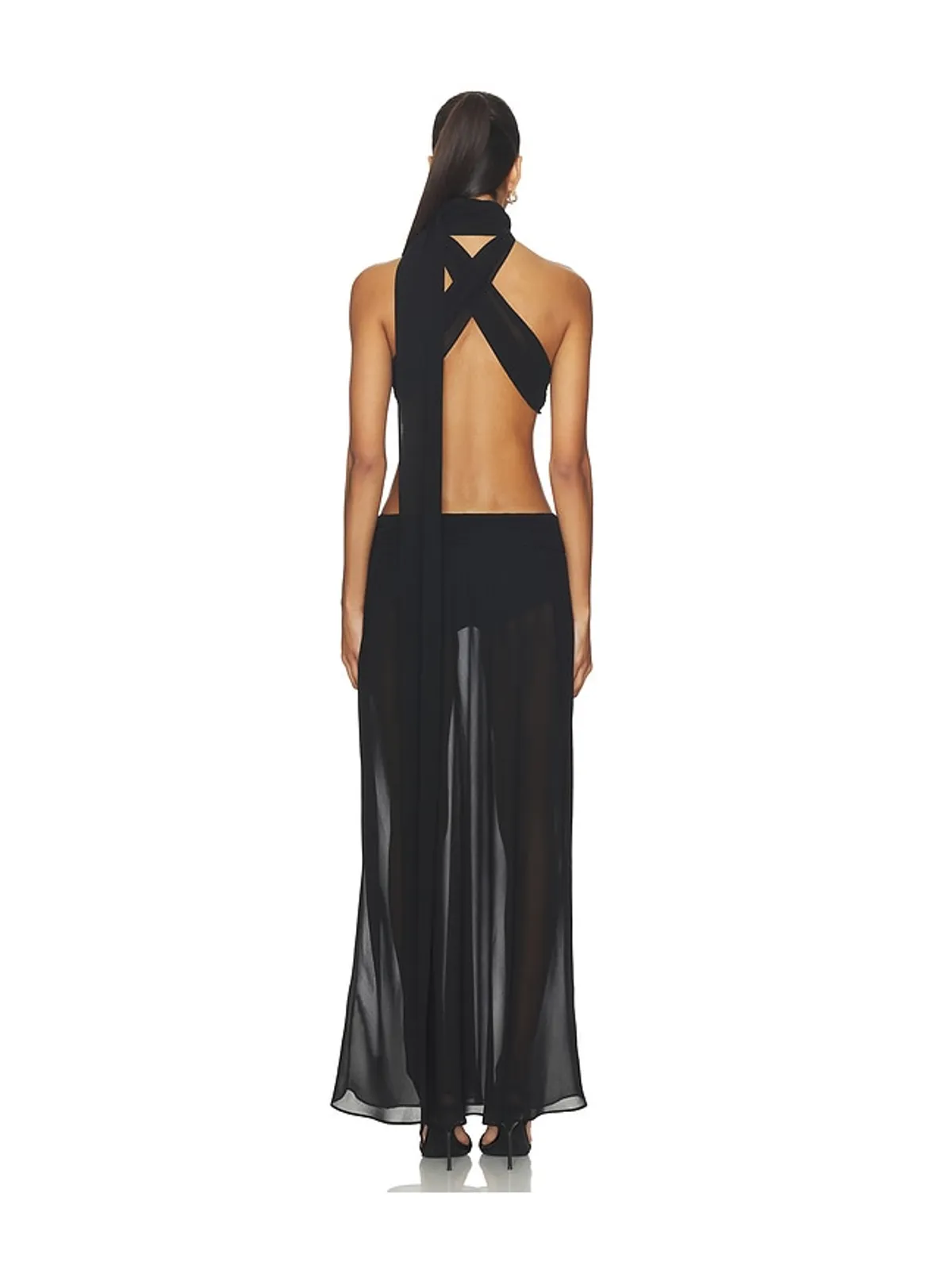 GUIZIO LOW BACK CHIFFON ドレス - 画像3