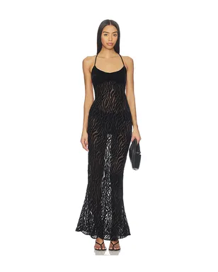 GUIZIO BURNOUT VELVET MAXI ドレス - サムネイル1
