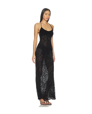 GUIZIO BURNOUT VELVET MAXI ドレス - サムネイル2