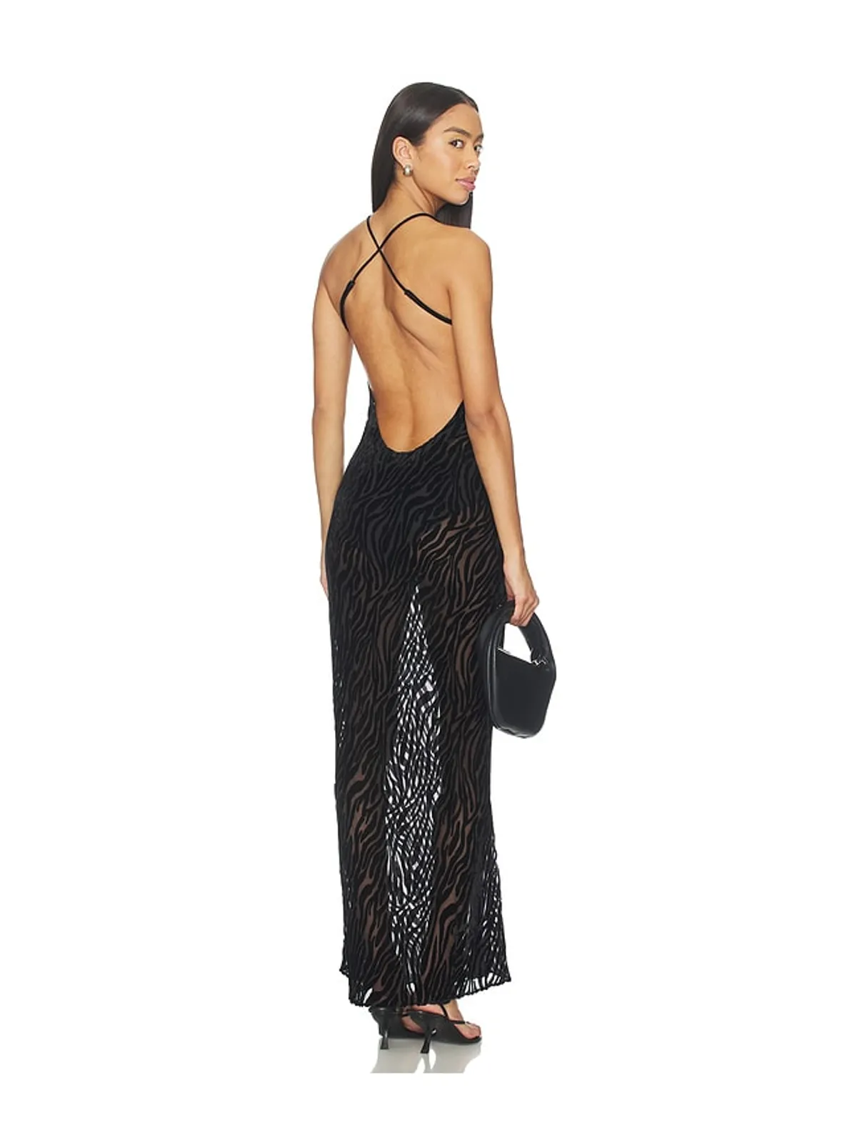 GUIZIO BURNOUT VELVET MAXI ドレス - 画像4