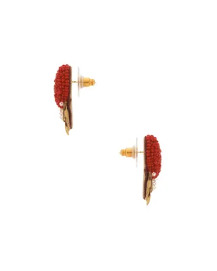 Deepa Gurnani DANIKA イヤリング - Red,Metallic Gold. - サムネイル2
