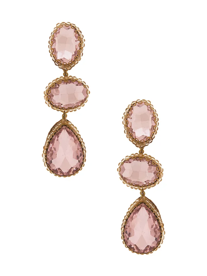 Deepa Gurnani Deepa Gurnani HADLEE イヤリング - Pink,Metallic Gold.の商品画像