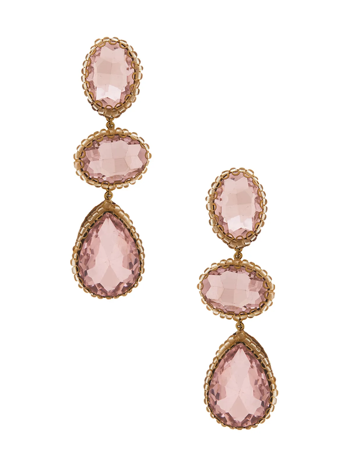 Deepa Gurnani HADLEE イヤリング - Pink,Metallic Gold. - 画像1