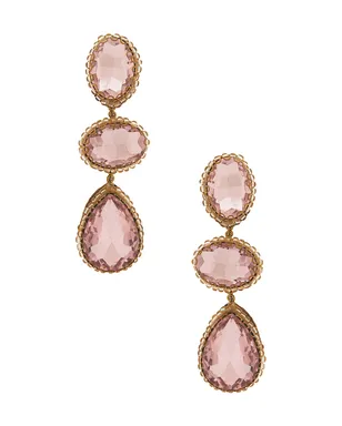 Deepa Gurnani HADLEE イヤリング - Pink,Metallic Gold. - サムネイル1