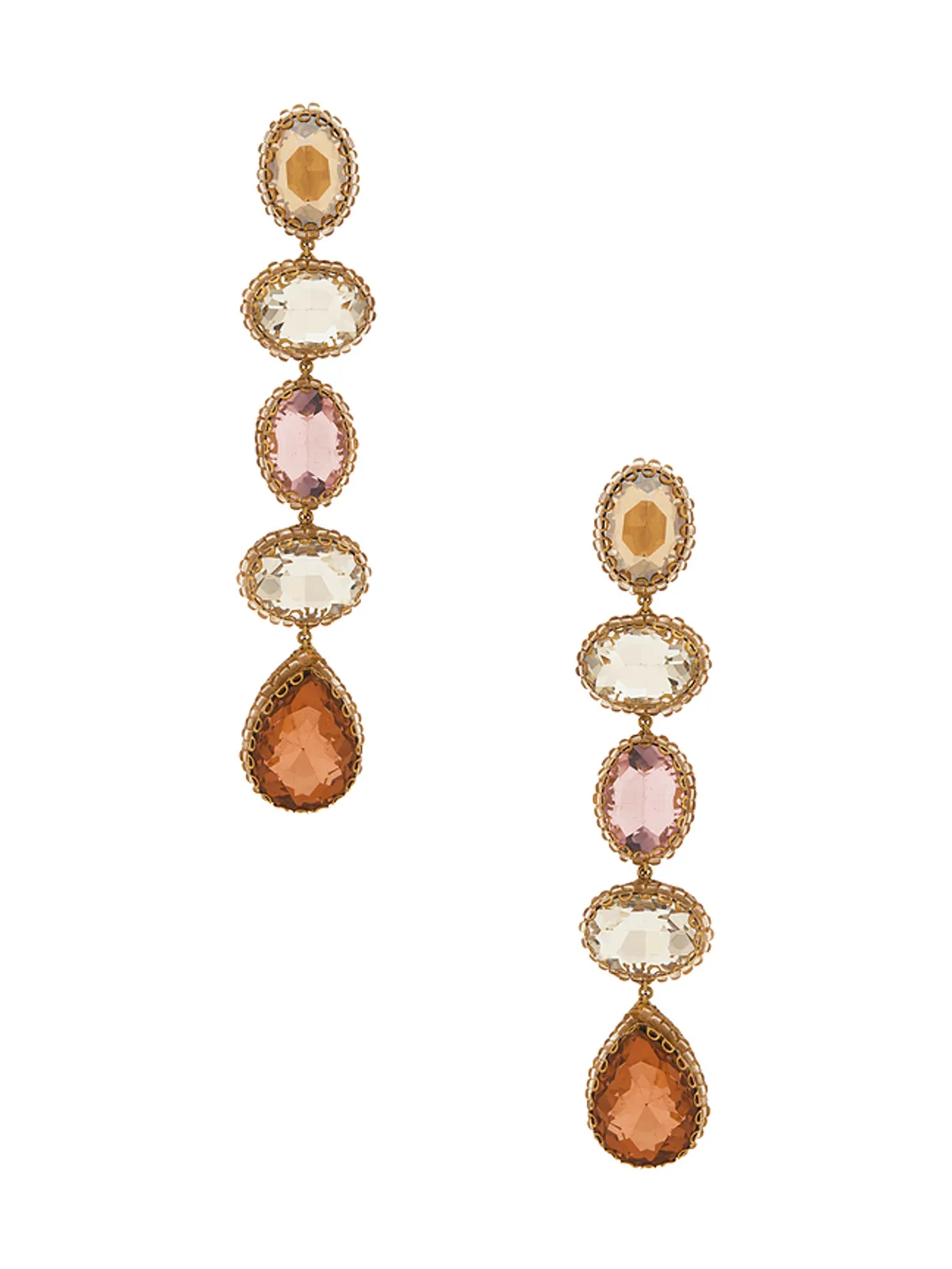 Deepa Gurnani TYRA イヤリング - Metallic Gold,Blush. - 画像1