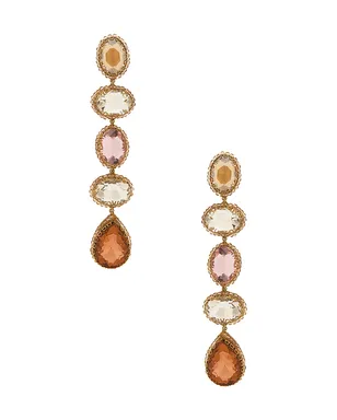 Deepa Gurnani TYRA イヤリング - Metallic Gold,Blush. - サムネイル1
