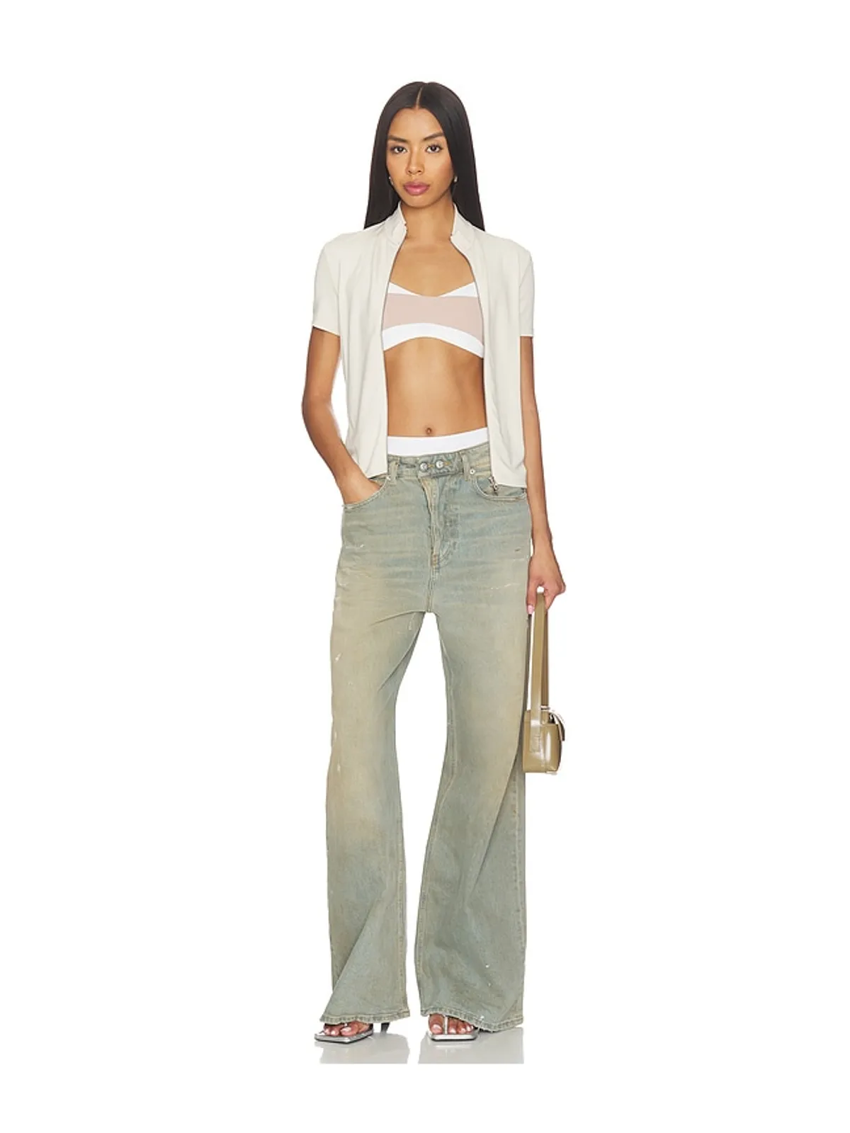Diesel M-ZELDA トップ - Beige,White. - 画像4