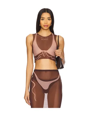 Di Petsa TAN LINES MESH クロップトップ - サムネイル1