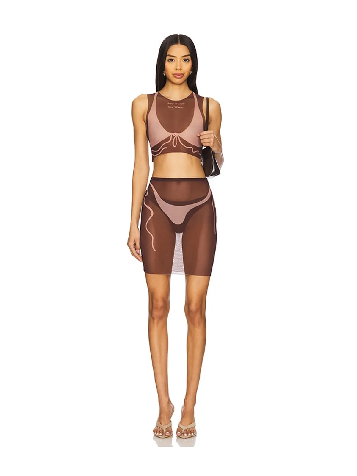 Di Petsa TAN LINES MESH クロップトップ - 画像5