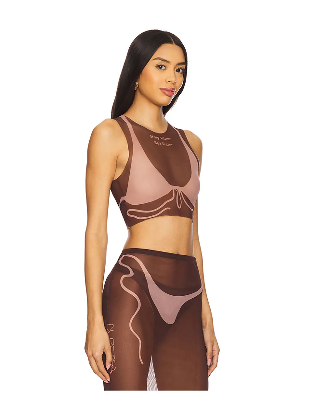 Di Petsa TAN LINES MESH クロップトップ - 画像2