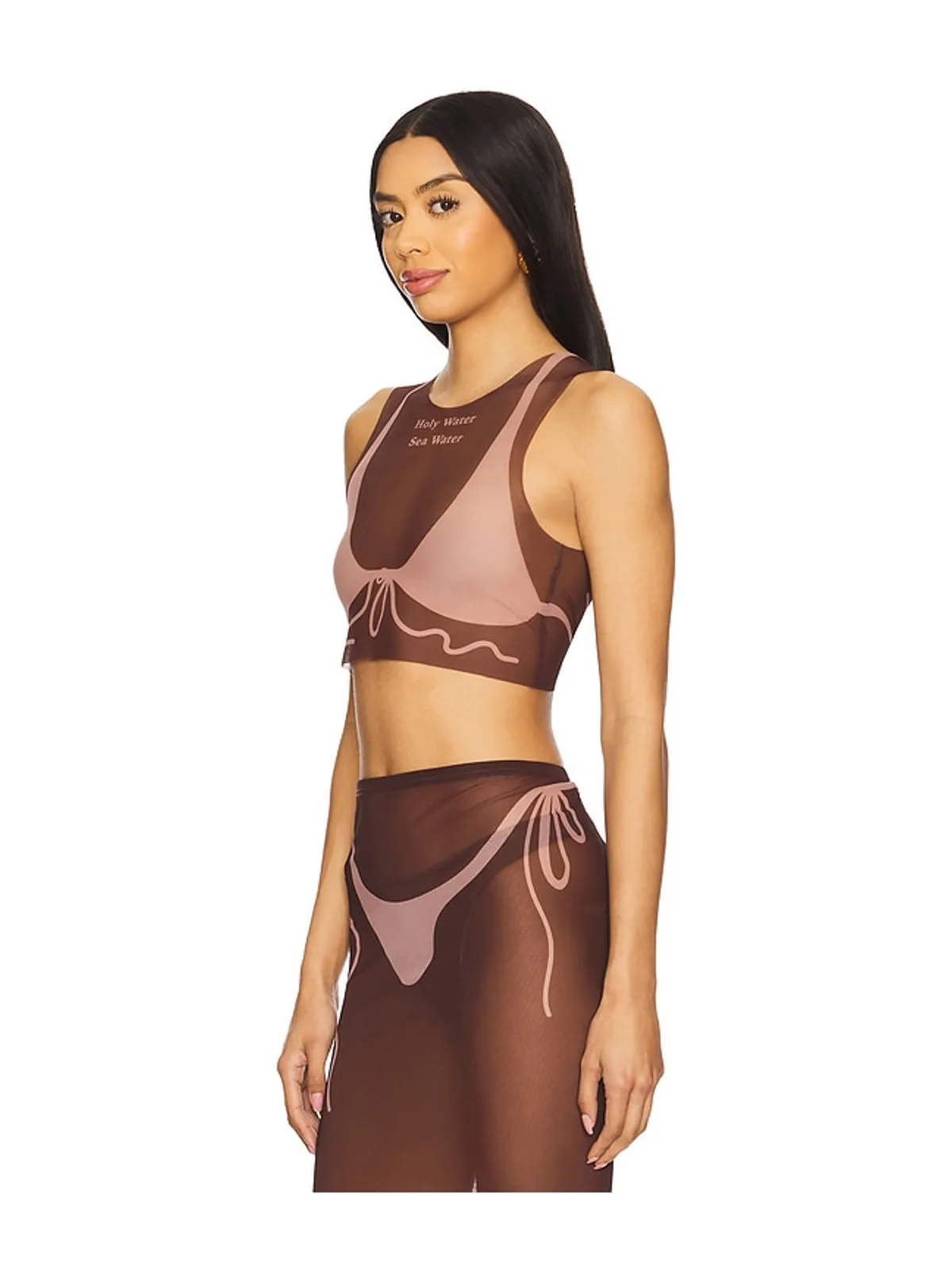 Di Petsa TAN LINES MESH クロップトップ - 画像3