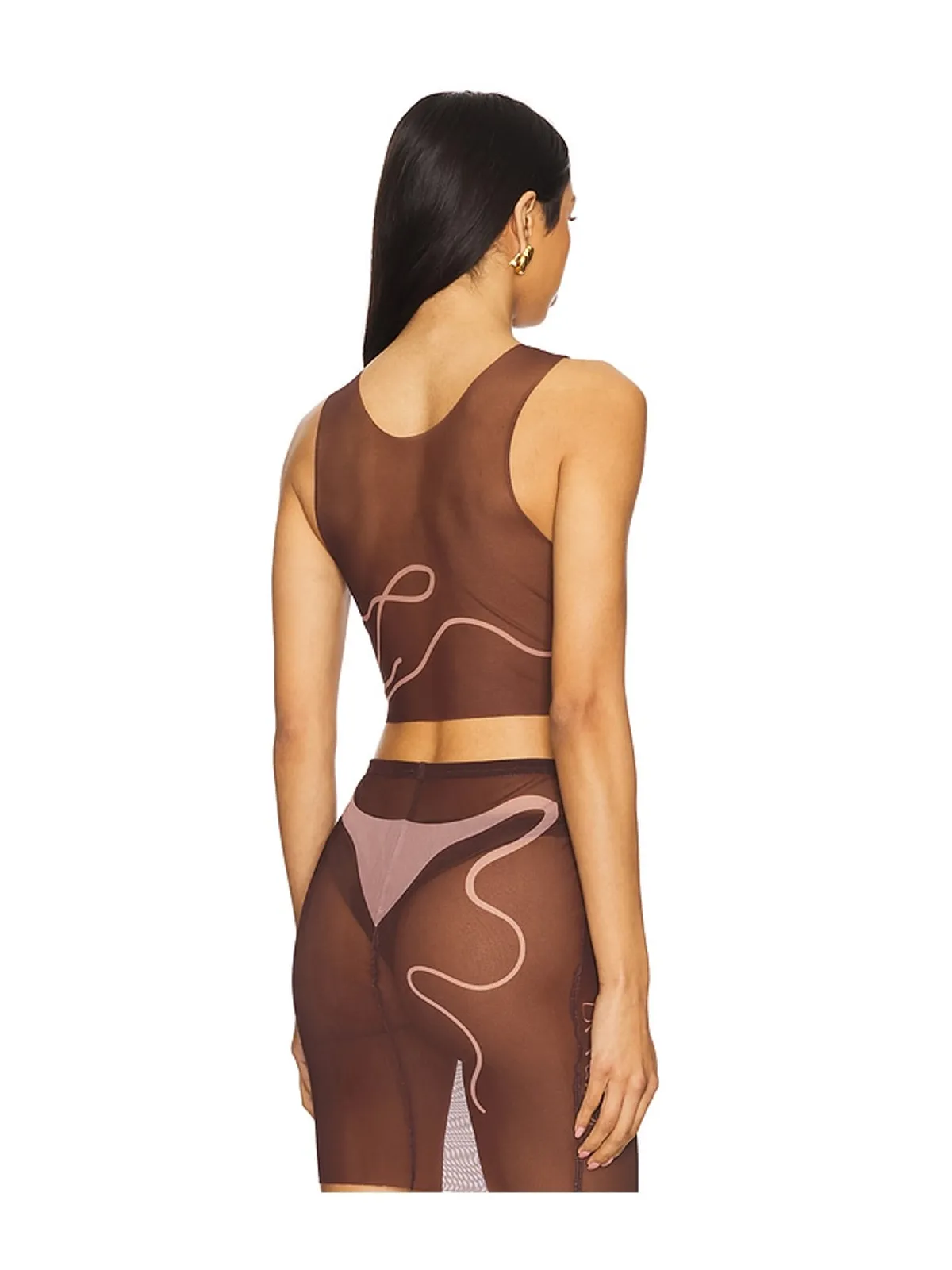 Di Petsa TAN LINES MESH クロップトップ - 画像4