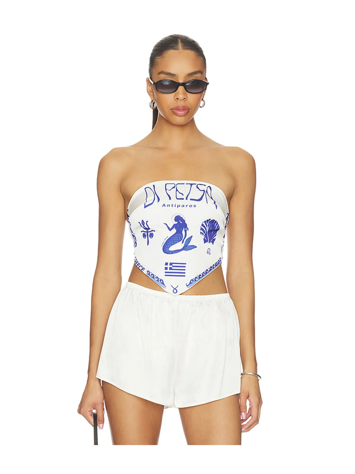 Di Petsa GORGONA BANDEAU トップ - White,Blue. - 画像1