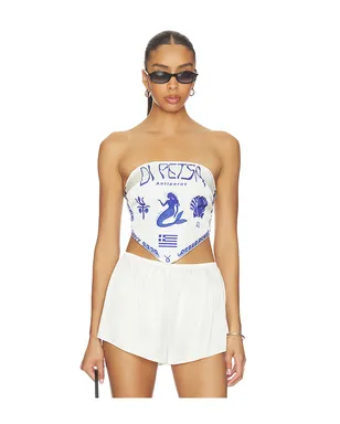 Di Petsa GORGONA BANDEAU トップ - White,Blue. - サムネイル1