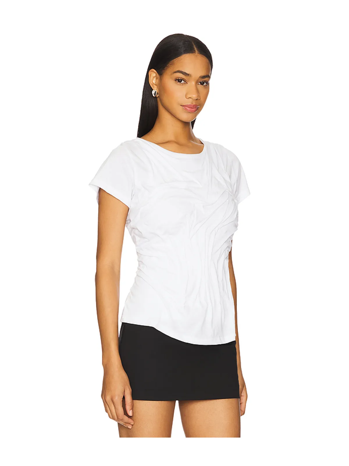 Di Petsa WETLOOK DRAPED Tシャツ - 画像2