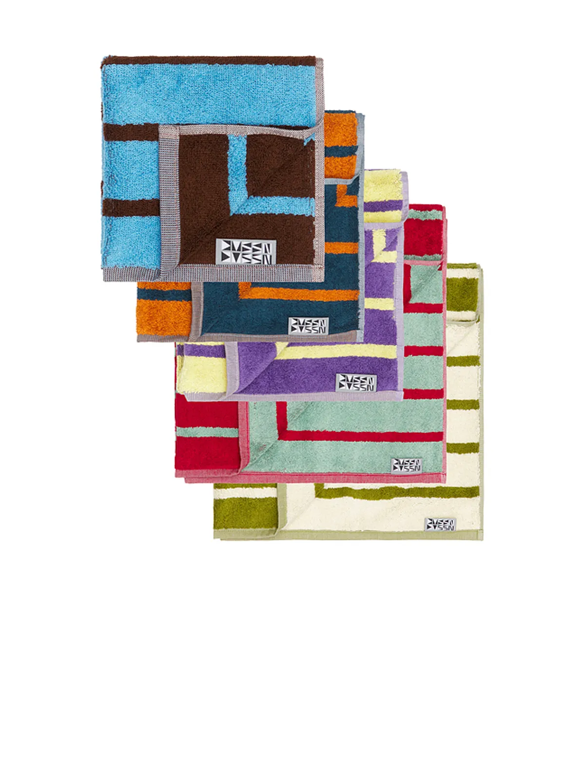 Dusen Dusen SET OF 5 BIRD STRIPE TOWELS バードストライプタオル 5枚セット - 画像2