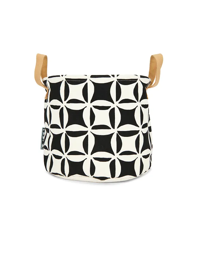 Dusen Dusen Dusen Dusen QUILT CANVAS STORAGE BIN キルトキャンバス収納ボックス - Black,White.の商品画像