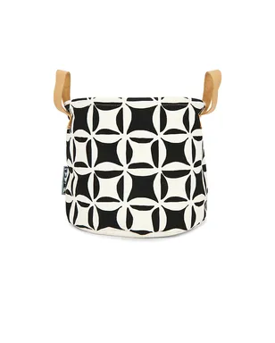 Dusen Dusen QUILT CANVAS STORAGE BIN キルトキャンバス収納ボックス - Black,White. - サムネイル1