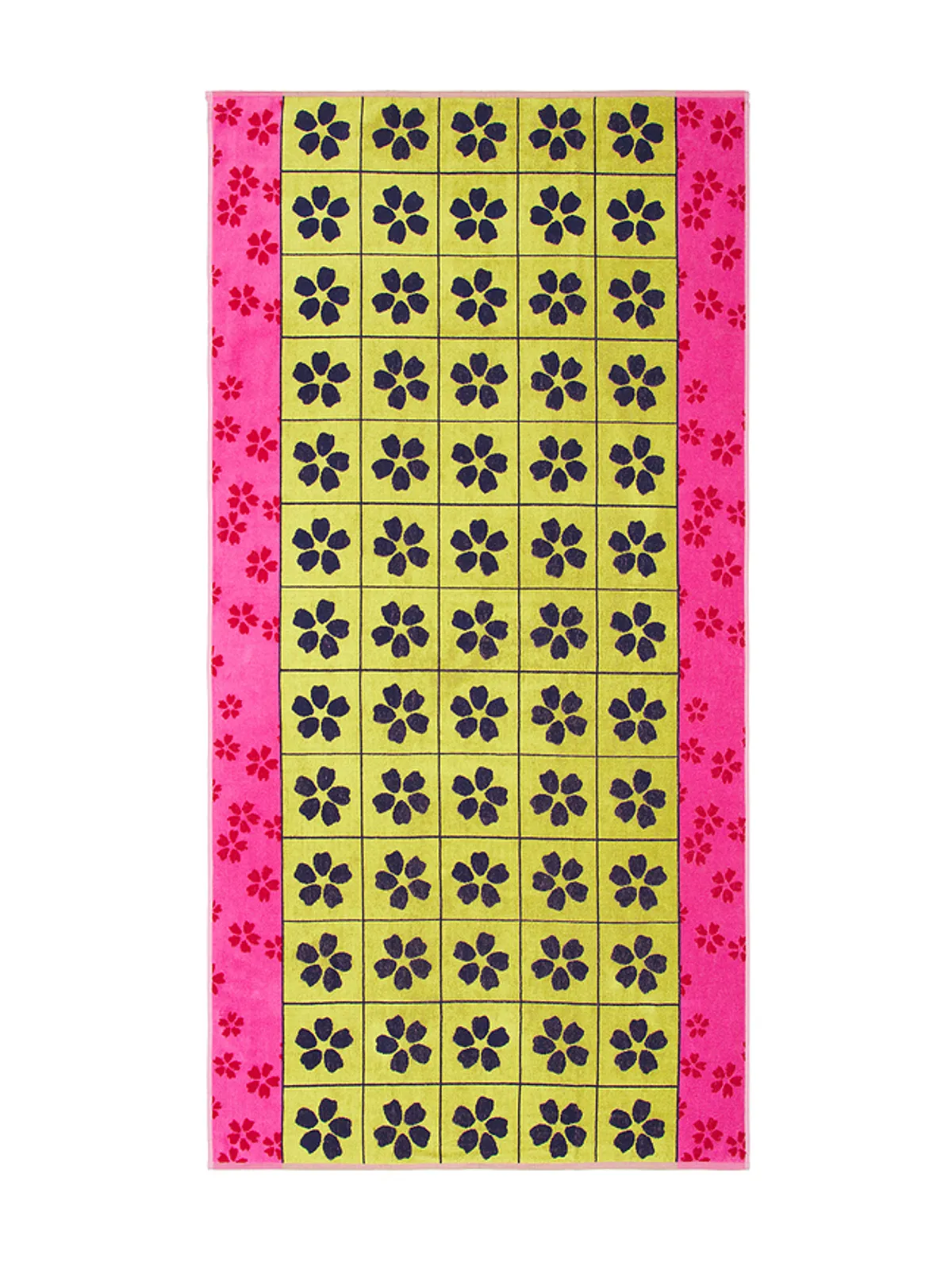 Dusen Dusen Hibiscus Beach Towel - Pink,Yellow. - 画像1