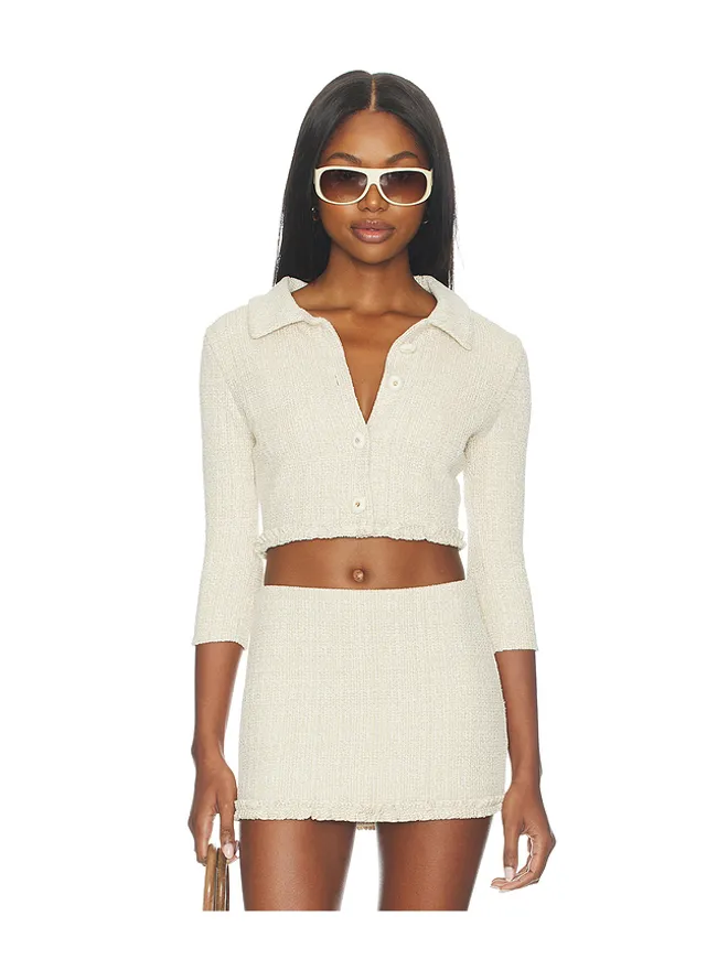 DEVON WINDSOR DEVON WINDSOR BRIELLE ジャケット - Cream, Metallic Gold.の商品画像