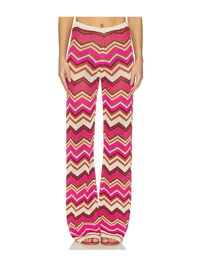 DEVON WINDSOR DEVON WINDSOR CIERRA ブーツカットパンツ - Fuchsia,Brown.の商品画像