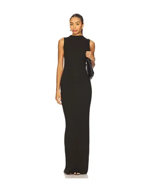 Enza Costa Silk Rib Sleeveless Mockneck Fluid Dress - サムネイル1