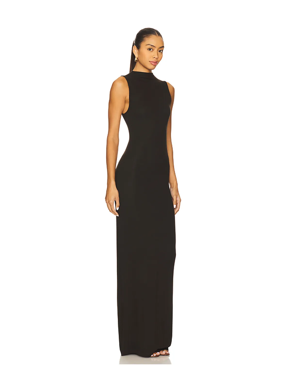 Enza Costa Silk Rib Sleeveless Mockneck Fluid Dress - 画像2