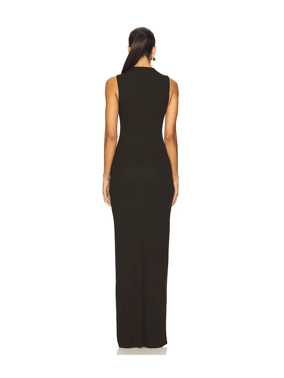 Enza Costa Silk Rib Sleeveless Mockneck Fluid Dress - 画像3