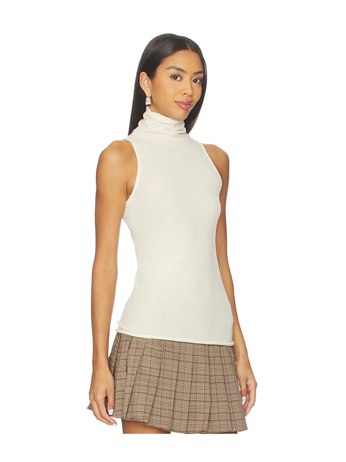 Enza Costa Cashmere Halter Turtleneck Top - 画像2