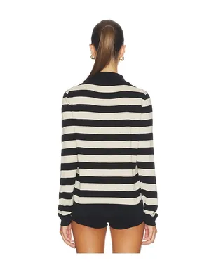 Enza Costa ストライプシルクニットポロシャツ - サムネイル3