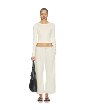 Enza Costa スーピマベビーリブ 長袖クロップドトップス - サムネイル4