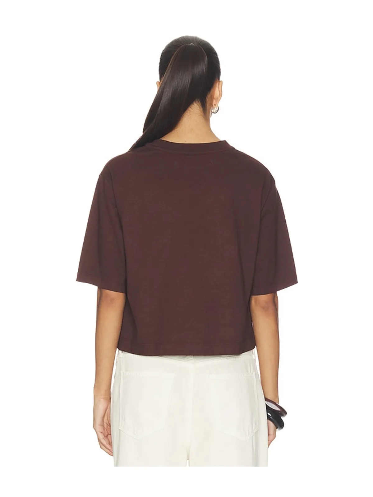 Enza Costa 半袖スーピマコットン構築的なTシャツ - 画像3