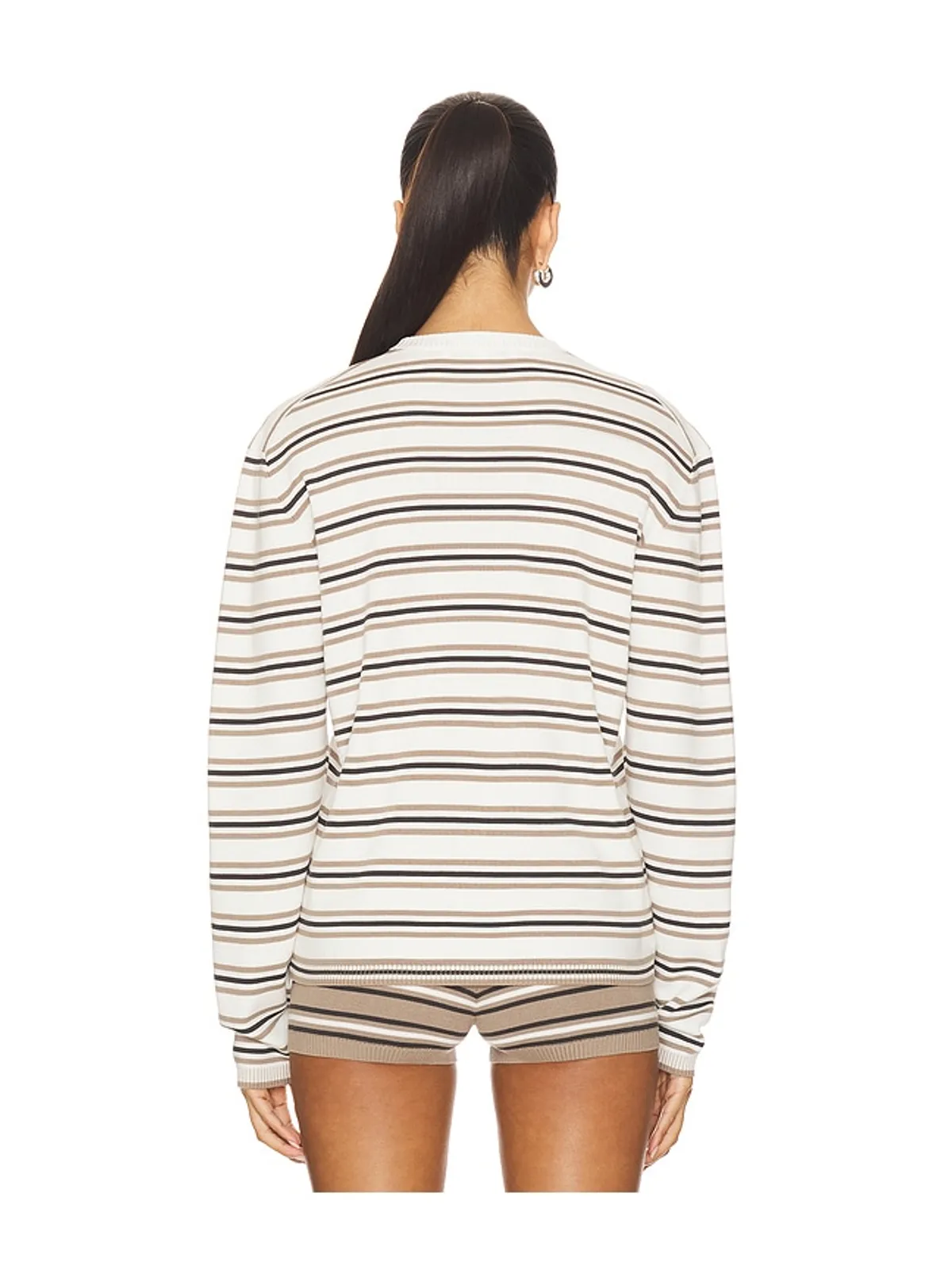 EAVES CYDNEE セーター - White,Taupe. - 画像3